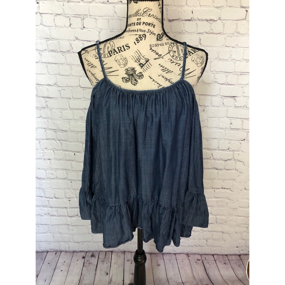 FINAL PRICE Laju Boutique Chambray Top - Picture 2 of 6